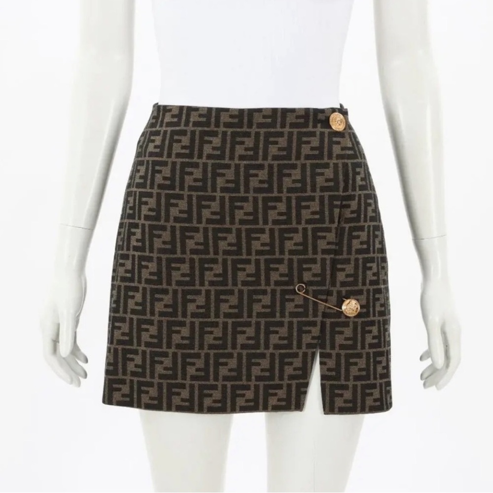 Fendace FF mini skirt Sz40, this is a Fendi and Versace collaboration.